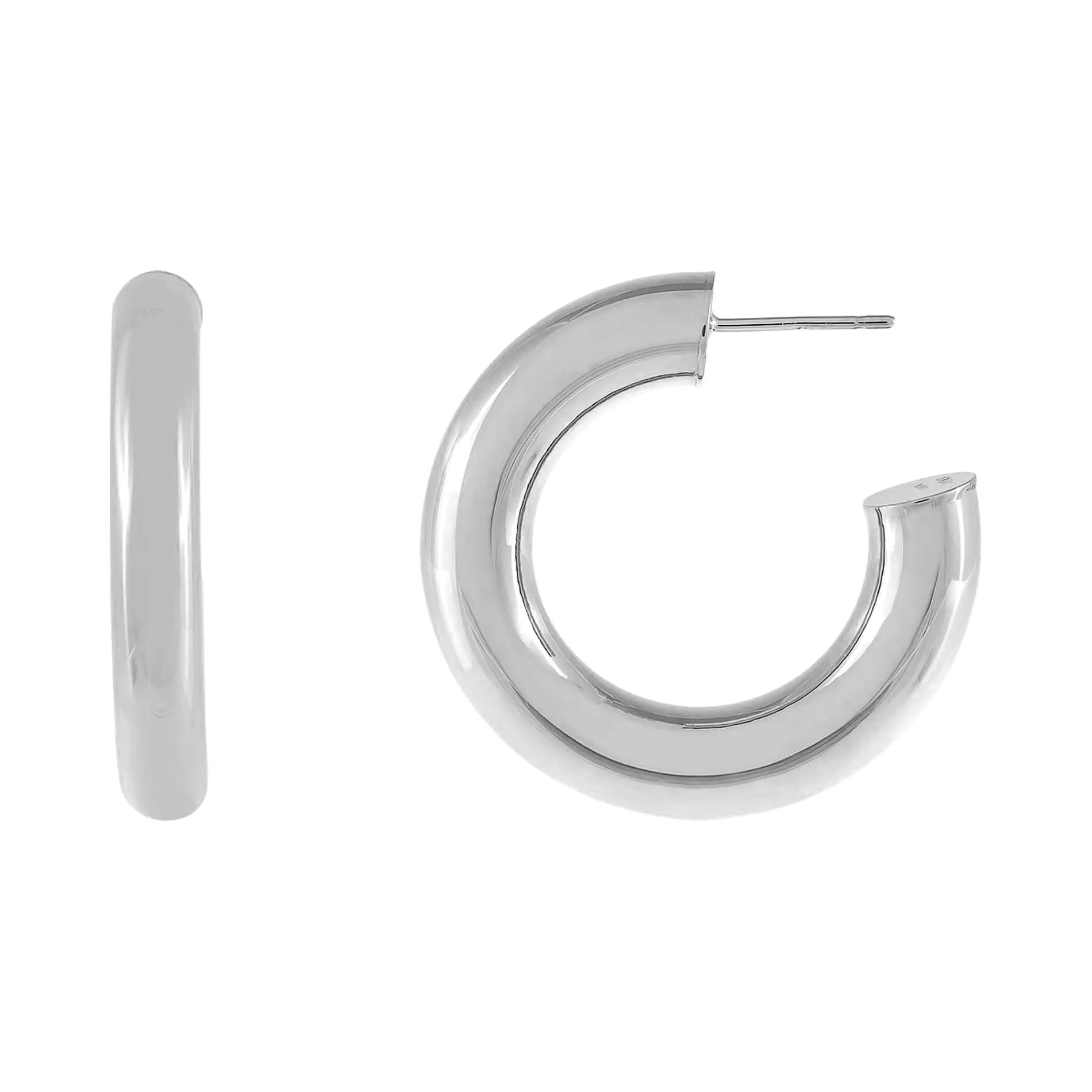 Thick Hoop Earring 14K