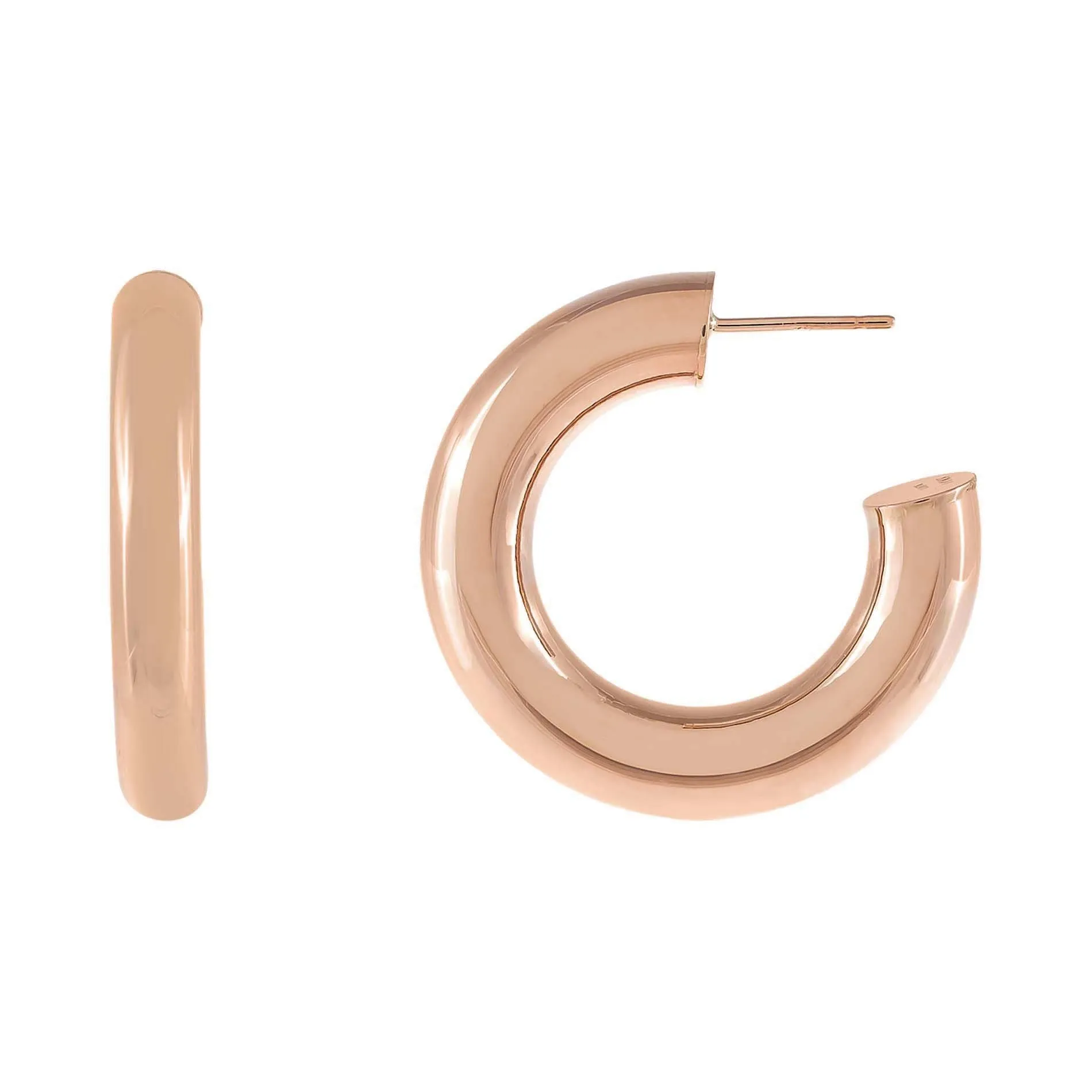 Thick Hoop Earring 14K