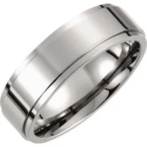 Titanium 7 mm Ridged Band Size 8.5