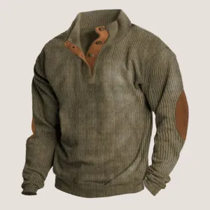 Tobias | Ribbed sweater with button placket