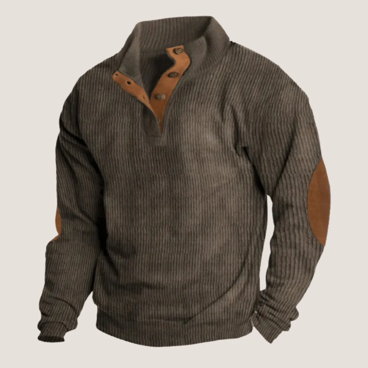 Tobias | Ribbed sweater with button placket