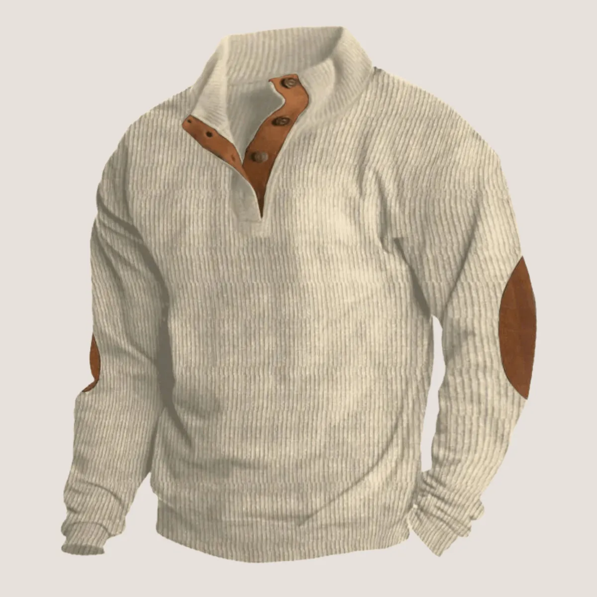 Tobias | Ribbed sweater with button placket