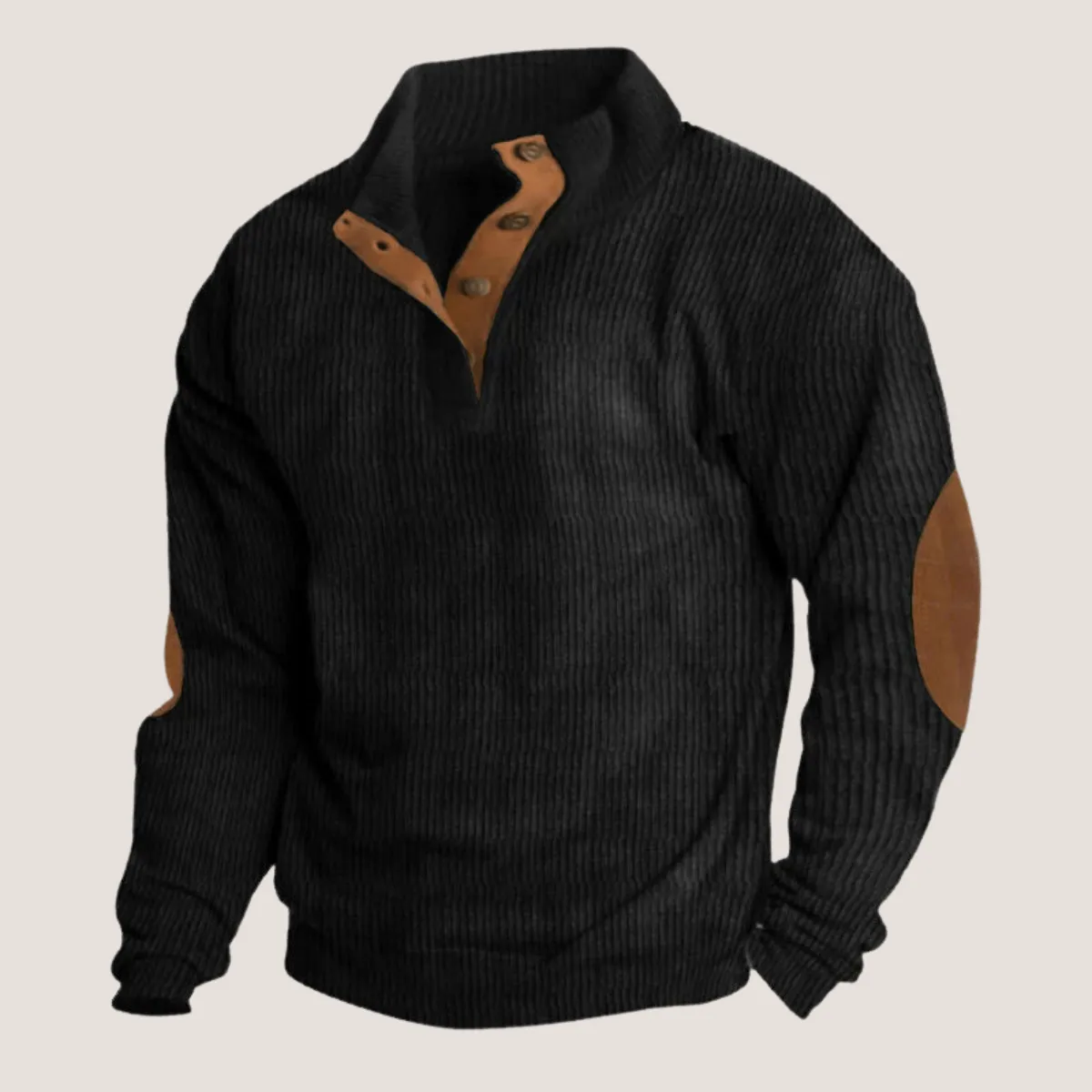 Tobias | Ribbed sweater with button placket