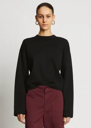 Twist Front Long Sleeve Sweater (Black)