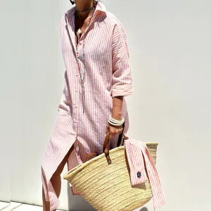 VENDELLA - CHIC STRIPED BUTTON-DOWN DRESS