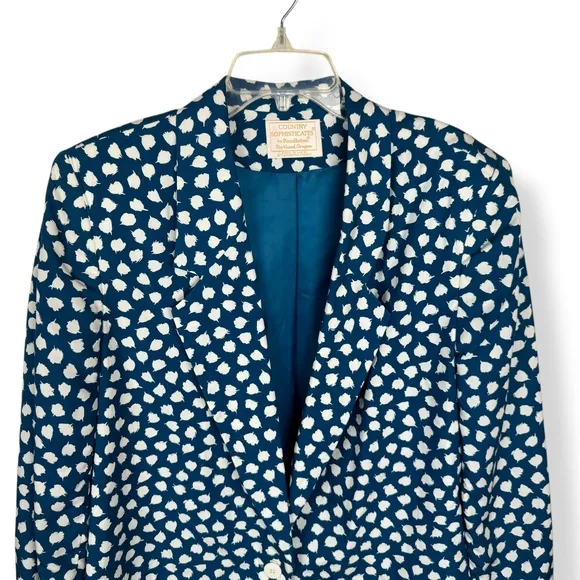 VTG 80s Pendleton Womens Blazer 16 Blue Artsy Statement Piece Eclectic Mod