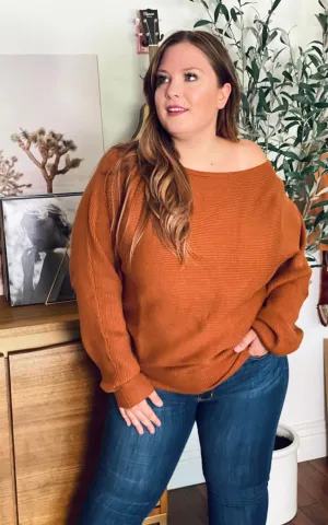 White Birch Sweater Weather Boat Neck Knit Top