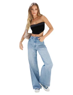 Wide Leg Flared High Waist Denim jeans