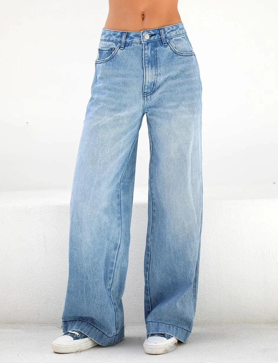 Wide Leg Flared High Waist Denim jeans