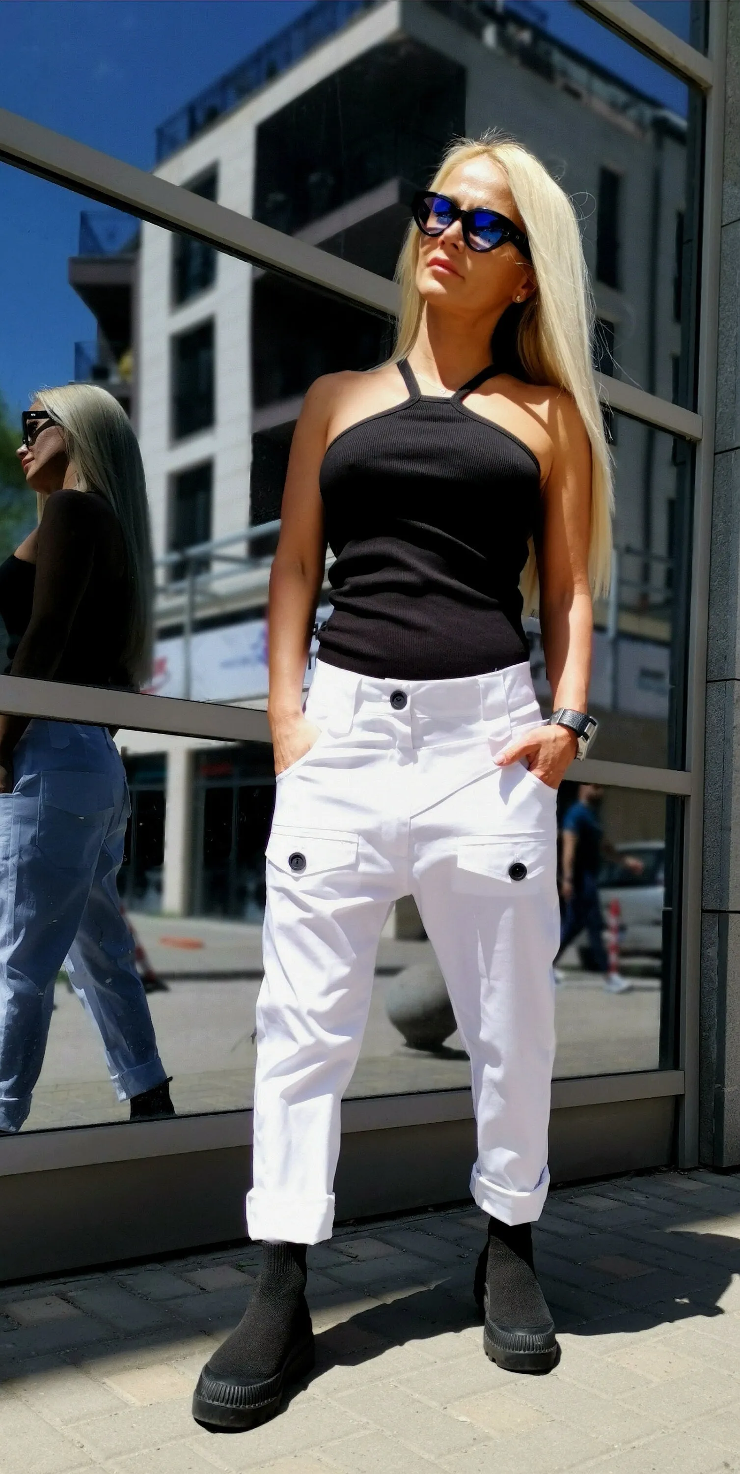 Women Harem Pants /Boyfriend Pants/Loos pants/Comfortable casual pants/Cropped Pants/Extravagant Trousers/Avant-garde Pants/Designer Pants