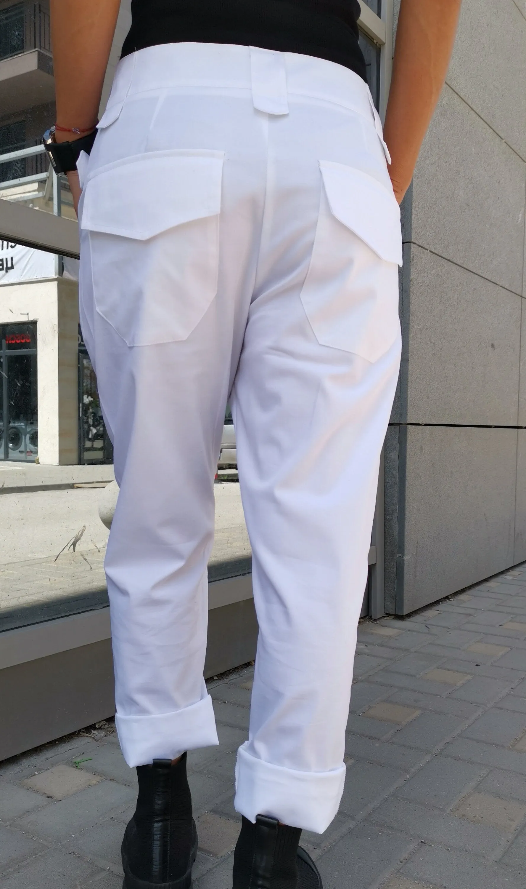Women Harem Pants /Boyfriend Pants/Loos pants/Comfortable casual pants/Cropped Pants/Extravagant Trousers/Avant-garde Pants/Designer Pants