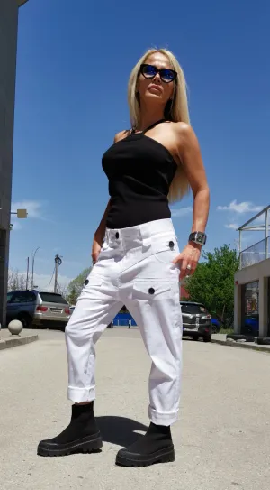 Women Harem Pants /Boyfriend Pants/Loos pants/Comfortable casual pants/Cropped Pants/Extravagant Trousers/Avant-garde Pants/Designer Pants