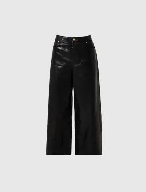 WOMEN'S FOIL DENIM WIDE JEAN
