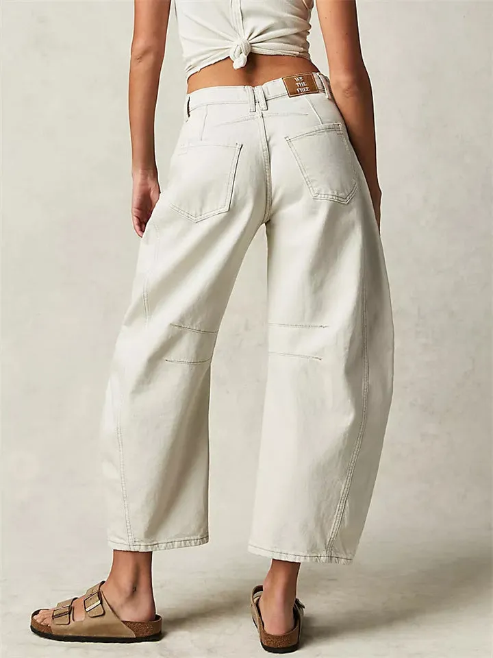Women's Loose Fitting Low Rise Barrel Jeans
