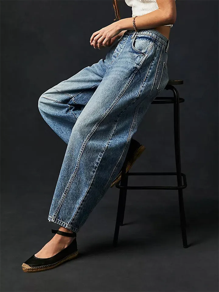 Women's Loose Fitting Low Rise Barrel Jeans