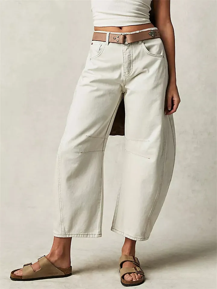 Women's Loose Fitting Low Rise Barrel Jeans
