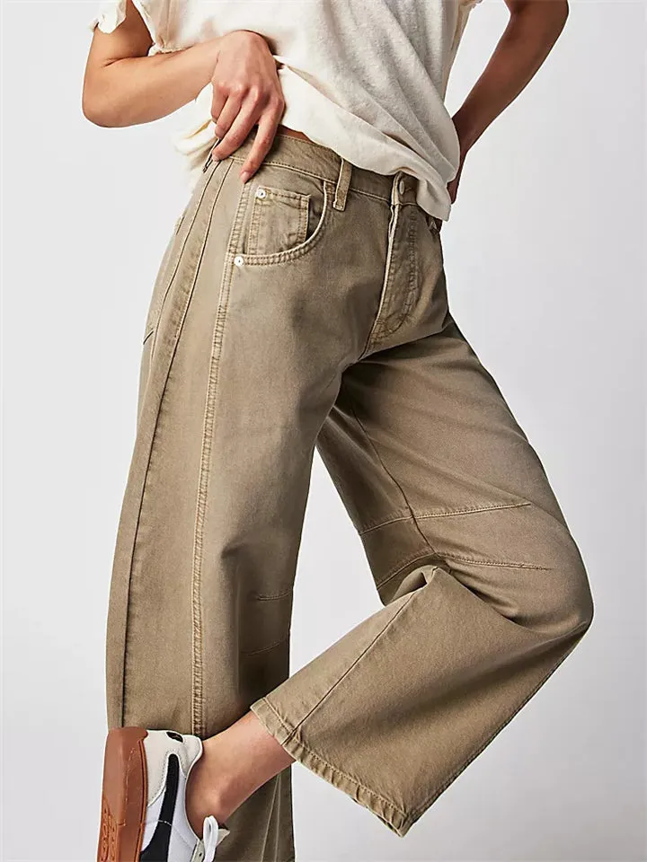 Women's Loose Fitting Low Rise Barrel Jeans