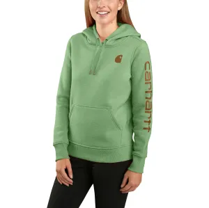 Women's Relaxed Fit Midweight Logo Sleeve Graphic Hoodie