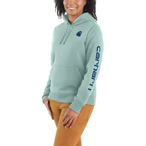 Women's Relaxed Fit Midweight Logo Sleeve Graphic Hoodie
