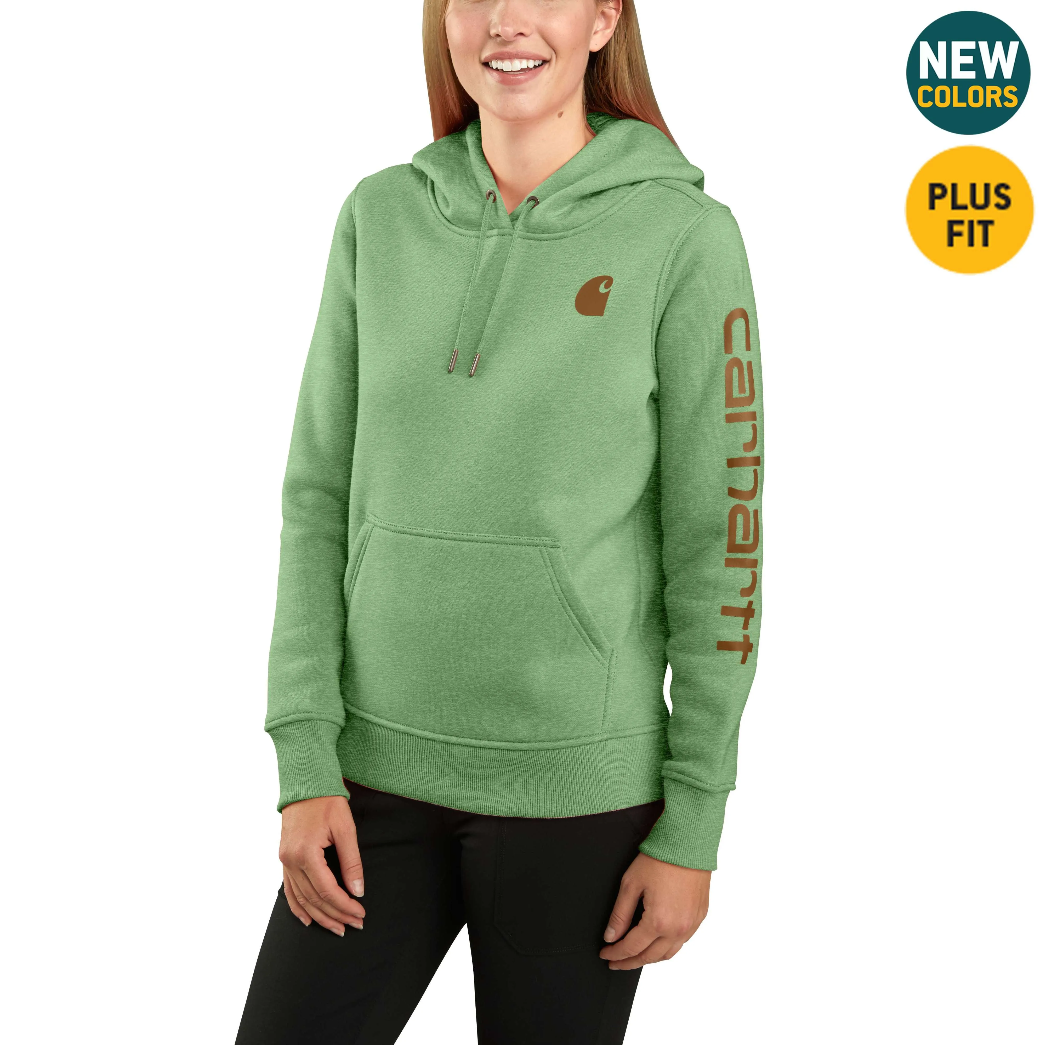Women's Relaxed Fit Midweight Logo Sleeve Graphic Hoodie