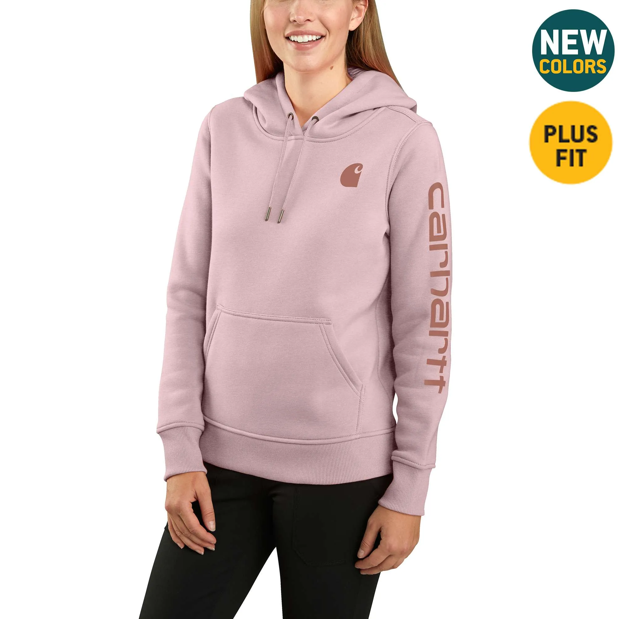 Women's Relaxed Fit Midweight Logo Sleeve Graphic Hoodie