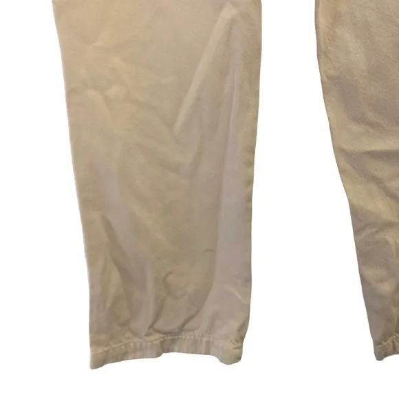 ZARA ECRU HIGH RISE WIDE LEG JEANS BEIGE FLARE LEG LOOSE FIT SIZE MEDIUM